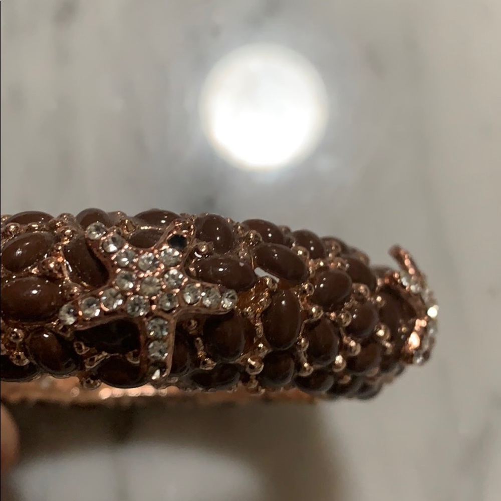 Rose gold and burgundy starfish bracelet - Picture 2 of 6